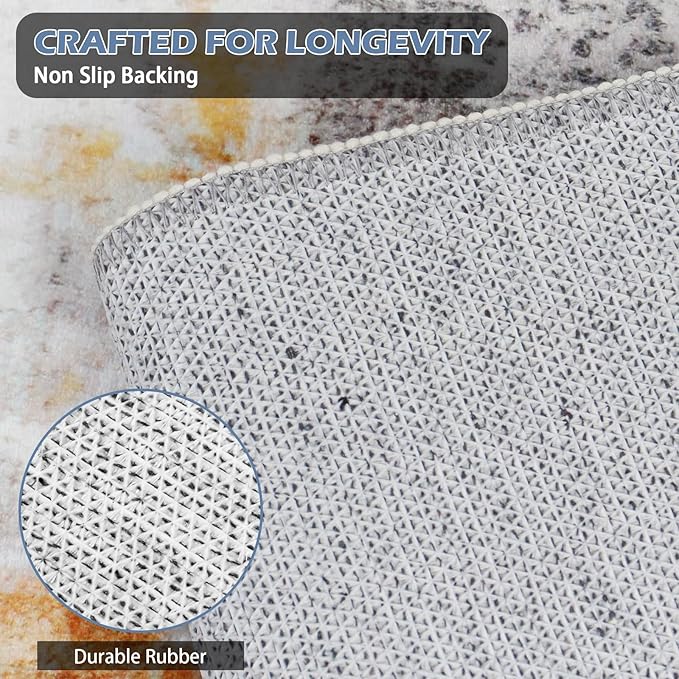 Runner Rug Washable 3x63 FT, Non Slip Rubber Backing Abstract Carpet, Soft Area Rugs for Bedroom Kitchen Hallway Entryway Bathroom, Customized