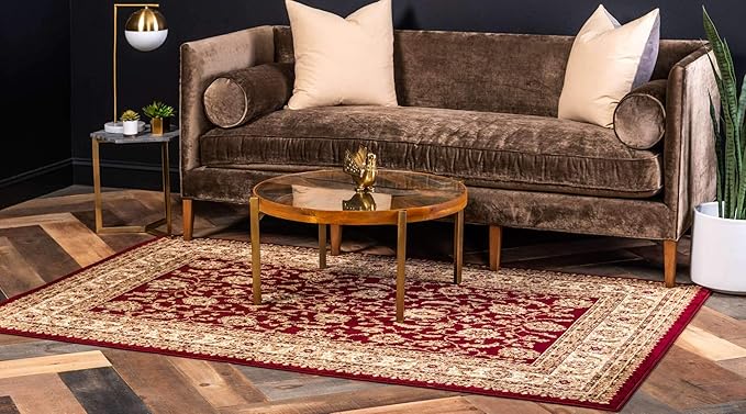 Unique Loom Voyage Collection Traditional Oriental Classic Intricate Design Area Rug (10' 0 x 13' 0 Rectangular, Red/Gold)