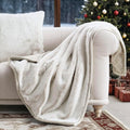 EVERGRACEHOME Ultra Soft Luxury Fluffy Mink Faux Fur Throw Blanket, Thick Warm Fall Winter Blankets for Bed, Couch, Cozy Plush Reversible Blanket for Chair, Sofa (Tipped Champagne Ivory, 50"x60")
