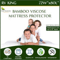 Four Seasons Essentials RV King Size Waterproof Mattress Protector - Cooling Viscose derived from Bamboo Fitted Sheet Mattress Cover - Quilted Jacquard Pad Protects from Dust Allergens