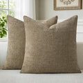 a moment Brown Chenille Throw Pillow Covers 16x16 Inch Pack of 2 Modern Decorative Throw Pillow Covers Farmhouse Cross Covers Home Decor for Sofa Bedroom Living Room