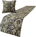 The HomeCentric Gray Bed Runner for King/Queen/Twin Velvet Decorative Bed Scarf 53"x18" Bed Runner Without Pillow Cover, Damask Bed Scarf Bedroom Décor Accent - Pewter Palace