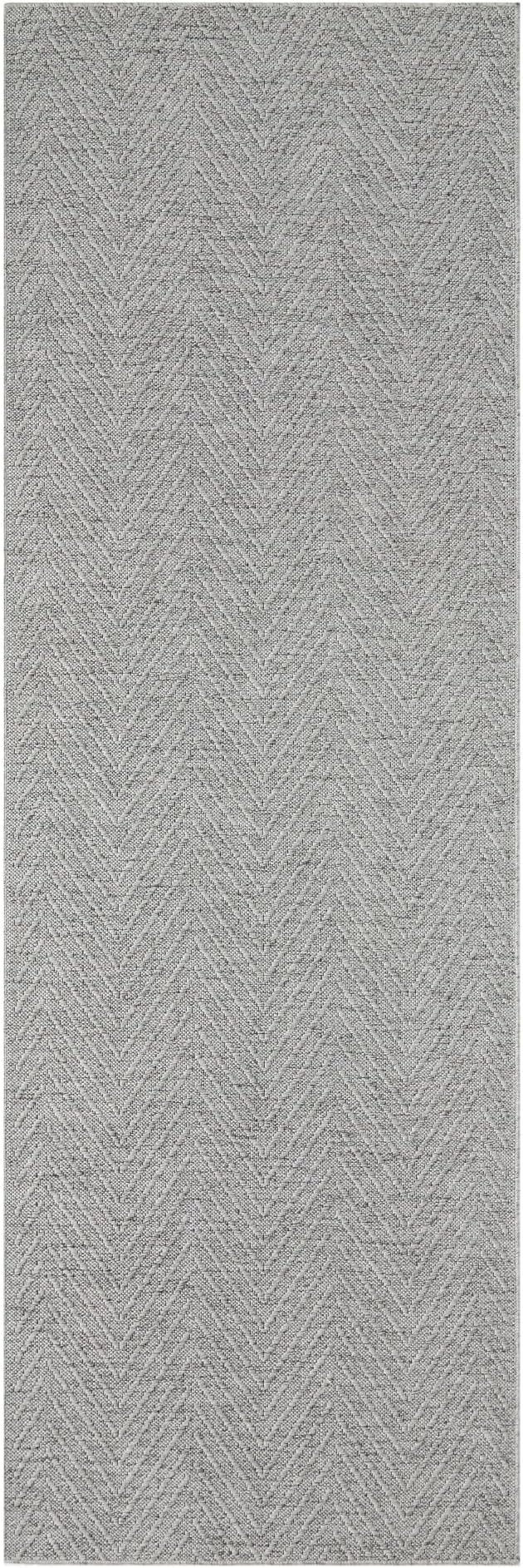 TOWN & COUNTRY BASICS Pax Herringbone Textured Solid Everwash® Washable Area Rug, Low Pile, Non-Slip Backing, Easy Clean Pet & Family Friendly Rug, Grey, 2'5"x5'11"