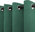 Easy-Going Linen Look Blackout Curtain Grommet Window Curtain Drapes for Bedroom, Living Room Thermal Insulated Room Darkening (2 Panels, 52x108 inch, Green)
