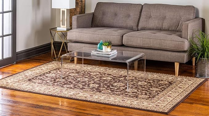 Unique Loom Voyage Collection Traditional Oriental Classic Intricate Design Area Rug (2' 2 x 3' 0 Rectangular, Brown/Ivory)