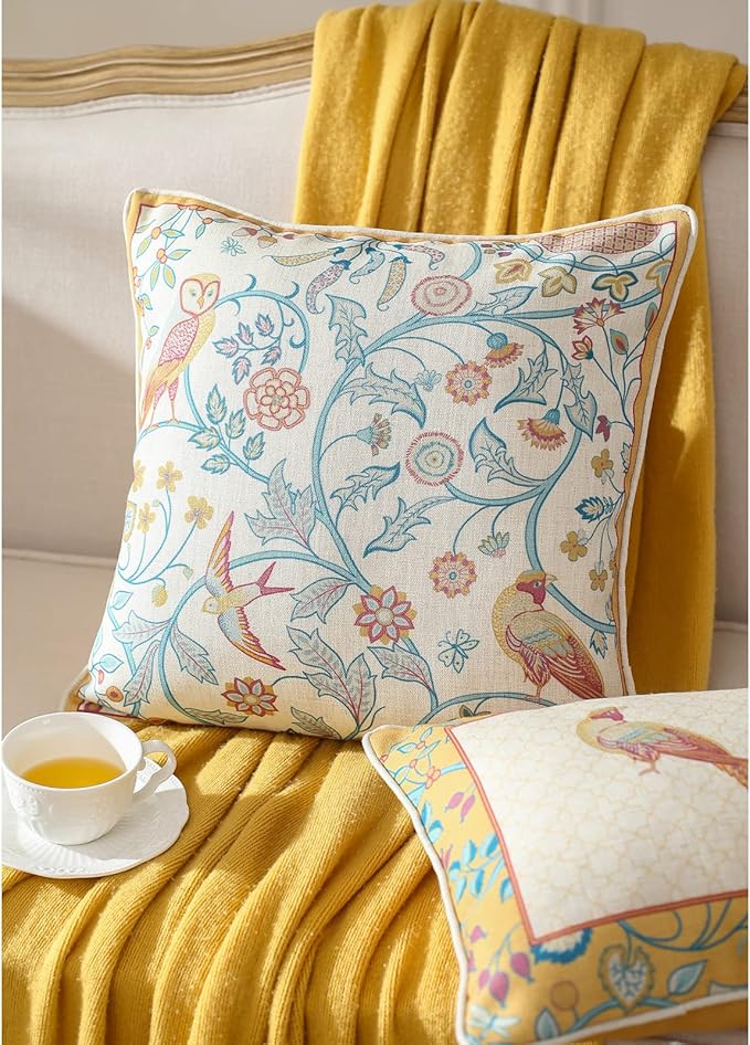 patdrea Linen Decorative Throw Pillow Covers Set Soft Durable Cushion Cases Pillowcase for Couch Bedroom Car Living Room 18"x 18"