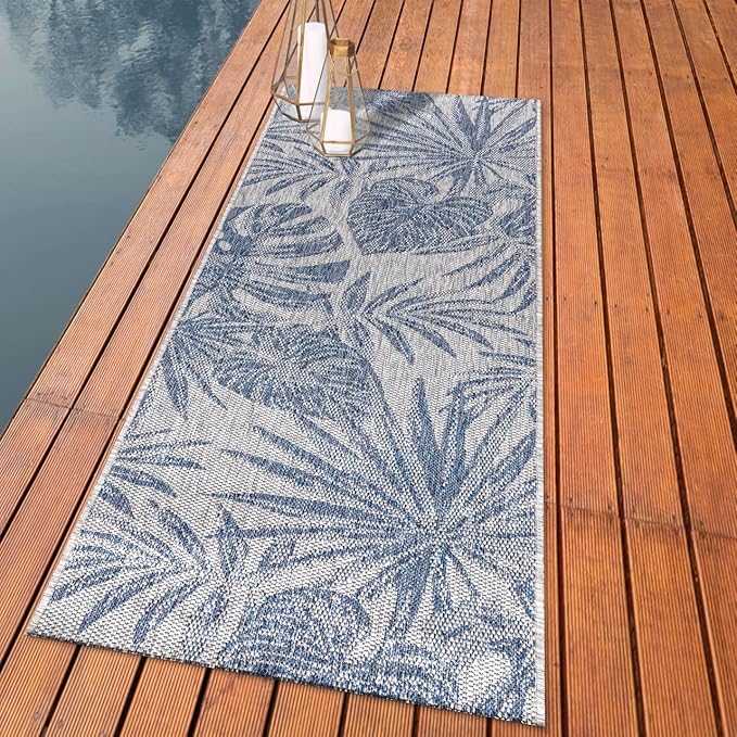 Keen Home Design Terrace Outdoor Runner Rug - 2x8 Washable Indoor/Outdoor Rug for Patio, Kitchen, Balcony, Beach, Garden, Deck and Porch, Size: 2'2"x7'7"