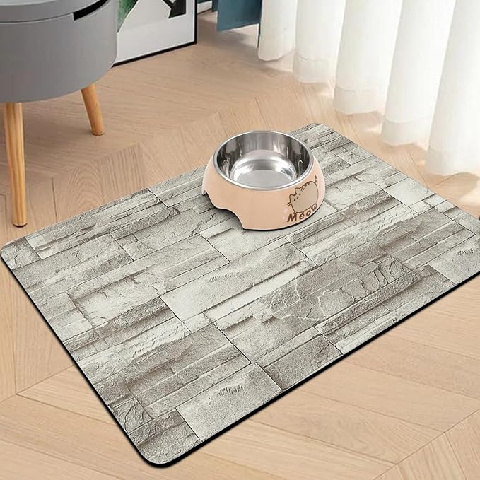 Pet Food Mats for Floor, Absorbent Dog Mat for Food and Water Dispenser Mat, Dog Food Mat Quick Dry Cat Food Mat Pet Supplies