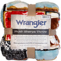 CARSTENS, INC. Wrangler Ultra Premium Super Soft Plush Sherpa Fleece Oversized Throw Blanket 54" x 68", Vintage Western