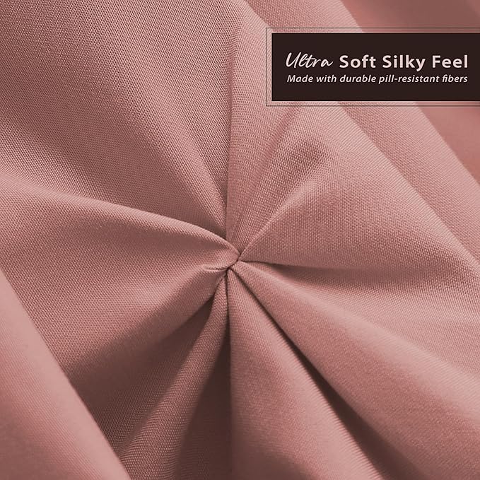 Nestl Pink Clay Bed Skirt Queen Size, Pinch Pleat Queen Bed Skirt, 14" Inch Drop Queen Bedskirt, Hotel Quality Pink Clay Bed Skirts, Microfiber Bedskirt for Queen Bed, Pink Clay Queen Bed Skirt