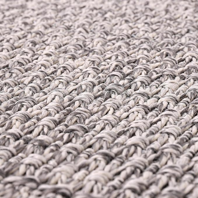 Easy Jute Door Mat, 2x3, Grey, Indoor, Outdoor, Silver, Solid, Rustic Style, Easy-Clean Rug, Woven, Carpet, for Living Room, Bedroom, Dining Room, Hallway, Office, Entryway or Patio, Deck, Porch