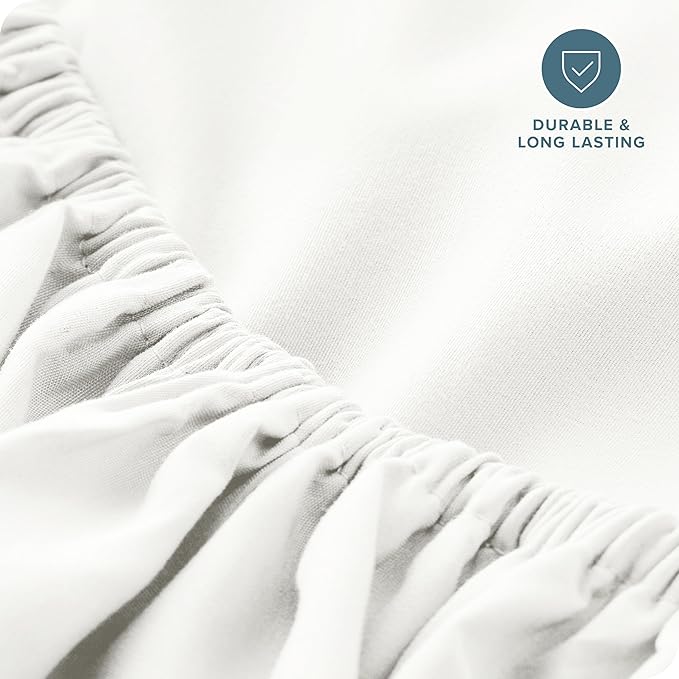 Fitted Bottom Sheet King Size - Premium 1800 Microfiber - Ultra-Soft Hotel Luxury - Deep Pocket - Durable and Long Lasting - Fitted Sheet (King, Cream)