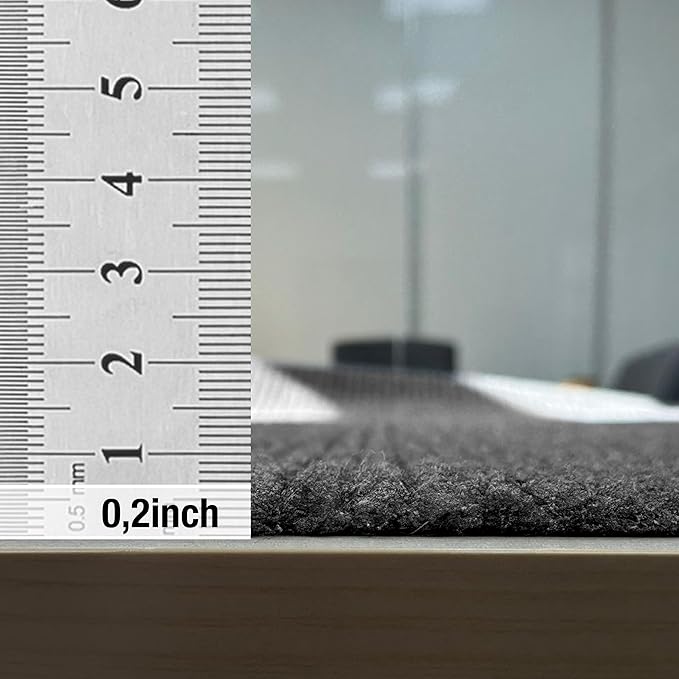 sigun Modern Non-Slip Hallway Runner Rug – Washable, Stain-Resistant & Custom Size – Durable Indoor/Outdoor Carpet for Entryway, Kitchen, Porch, Balcony, Patio & Garage – High-Traffic | Black - 4 x 20