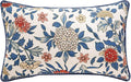 patdrea Designer Throw Pillow Covers,Euro Elegant Linen with Colorful Blooming Floral Pattern Pillow Cover,Decorative Lumbar Pillowcases Cushion for Bed Living Room Outdoor Car,12"x20"