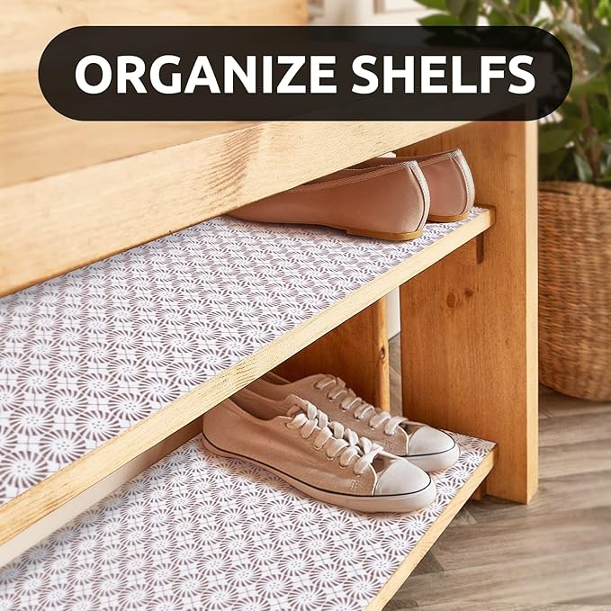 RAY STAR 12X120 Inch Shelf Liner for Kitchen Cabinets, Non-Adhesive Cabinet Liner Washable, PVC Drawer Liner for Dresser Non-Slip Bathroom (Circle)(9 Roll)