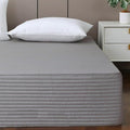 King Bed Skirt-Box Spring Cover with 14 Inch Tailored Drop,Wrinkle and Fade Resistant Hotel Wrap Around Bed Skirts，Bed Frame Cover (Horizontal Stripe Gray, King)