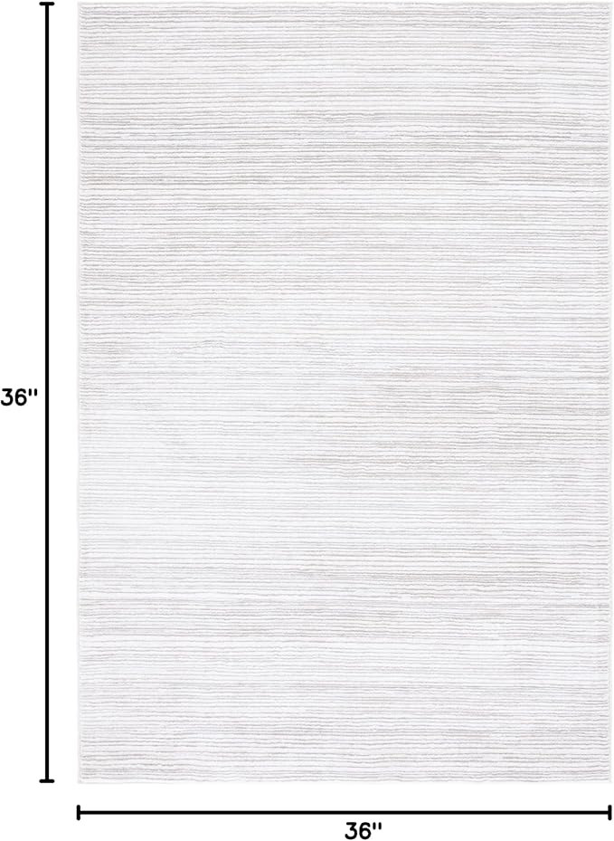 SAFAVIEH Vision Collection Area Rug - 3' Square, Ivory & Grey, Modern Ombre Design, Non-Shedding & Easy to Clean, Ideal for Foyer, Entryway, Bedroom, Accent Space (VSN606K)