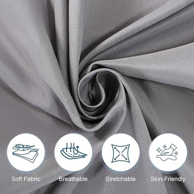 Cot Sheets 31" x 75", Cot Fitted Sheet for Narrow Twin/RVs Bunk/Camper Bunk/Guest Beds/Army Cots/Trifold Mattress/Travel Size Mattress, Shrinkage & Stain Resistant Cot Size Cover, Gray