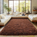 Brown Plush Rug for Living Room Fuzzy Carpet for Bedroom Dorm, Non-Slip High Pile Rug, Shag Rug for Playroom Nursery Home Office Decor 8X10 Ft