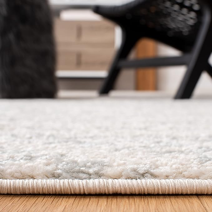 SAFAVIEH Tulum Collection Area Rug - 9' Square, Ivory & Light Grey, Moroccan Boho Tribal Design, Non-Shedding & Easy to Clean, Ideal for Living Room, Bedroom, Dining Space (TUL272G)