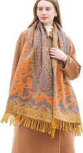 Wander Agio Warm Fashion Scarf Long Shawl Large Blanket Winter Wraps Scarves for Women Cashmere Jacquard Vintage Paisley