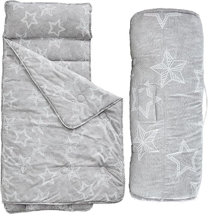 Toddler Nap Mat with Removable Pillow,Ultra Soft Slumber Bags for Girls,Kids Sleeping Bags with Roll Up Design, Perfect for Preschool,Daycare,Kindergarten