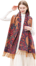 Wander Agio Warm Fashion Scarf Long Shawl Large Blanket Winter Wraps Scarves for Women Cashmere Jacquard Vintage Paisley