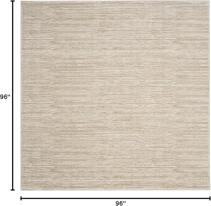 SAFAVIEH Vision Collection Area Rug - 8' Square, Cream, Modern Ombre Design, Non-Shedding & Easy to Clean, Ideal for Living Room, Bedroom, Dining Space (VSN606F)