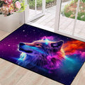 Galaxy Wolf Rug 3D Fierce Wolves Area Rugs for Bedroom Living Room Playroom Gameroom Boys Kids Colorful Glitter Throw Rugs Floor Mat Carpet 47 in X 31 in