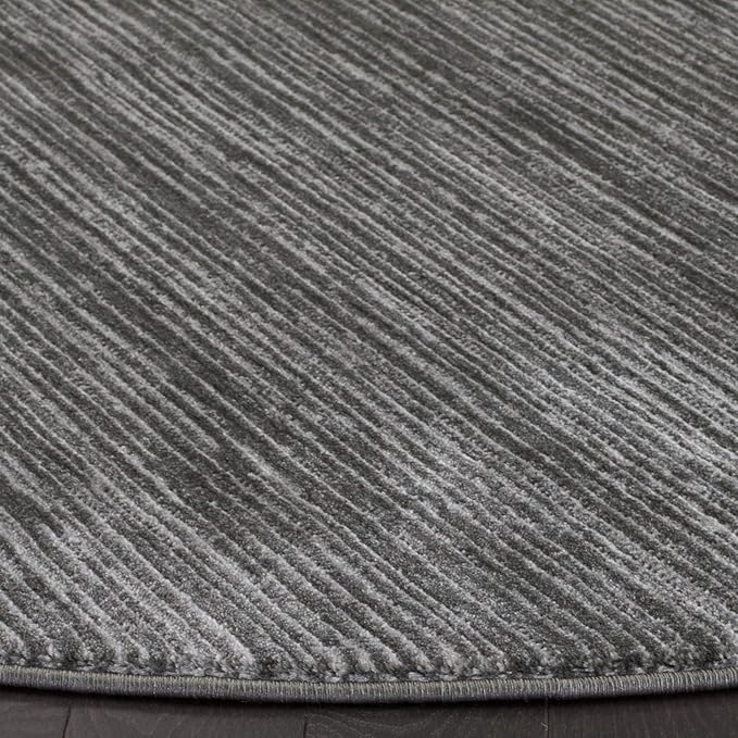 SAFAVIEH Vision Collection Area Rug - 8' Round, Grey, Modern Ombre Design, Non-Shedding & Easy to Clean, Ideal for Living Room, Bedroom, Dining Space (VSN606D)
