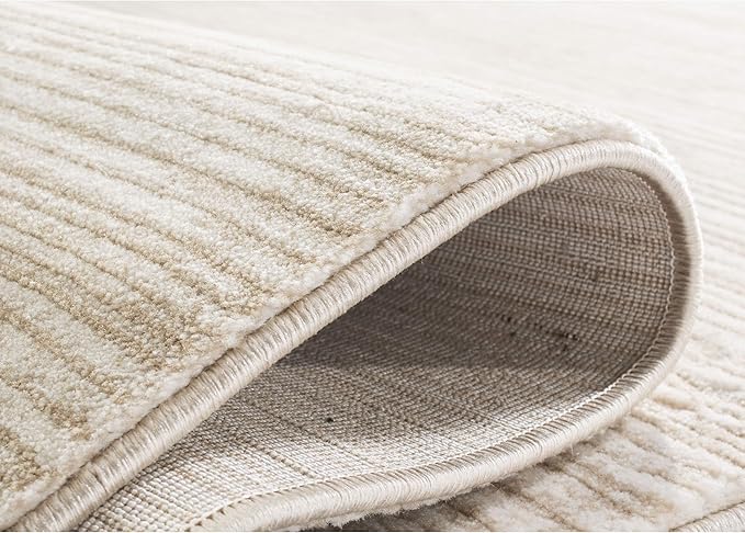 SAFAVIEH Vision Collection Area Rug - 4' Round, Cream, Modern Ombre Design, Non-Shedding & Easy to Clean, Ideal for Living Room, Bedroom, Dining Space (VSN606F)