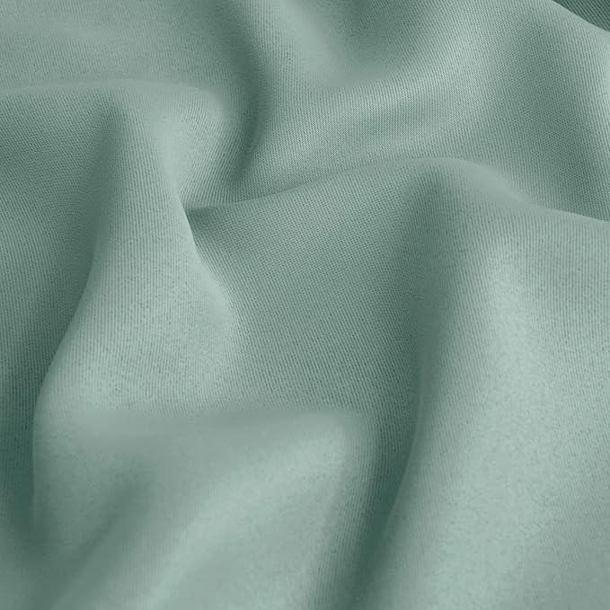 BGment Sage Green Curtains 54 Inch Length for Short Window - Thermal Insulated Blackout Drapes with Rod Pocket for Bedroom Bathroom Basement Living Room, 42 x 54 Inch, 2 Panels