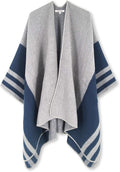 Moss Rose Women's Travel Plaid Shawl Wrap Open Front Poncho Cape for Fall Winter