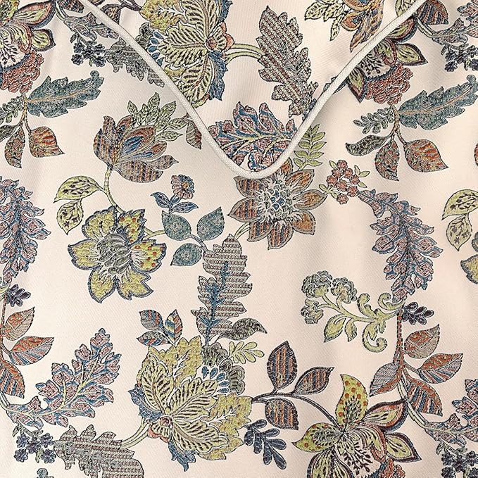 The HomeCentric King Queen Twin Multi Color & Ivory Designer Full 68"x18" Bed Runner with Pillow Cover, Floral Bed Scarf on Jacquard Fabric - Seasons Blossoms
