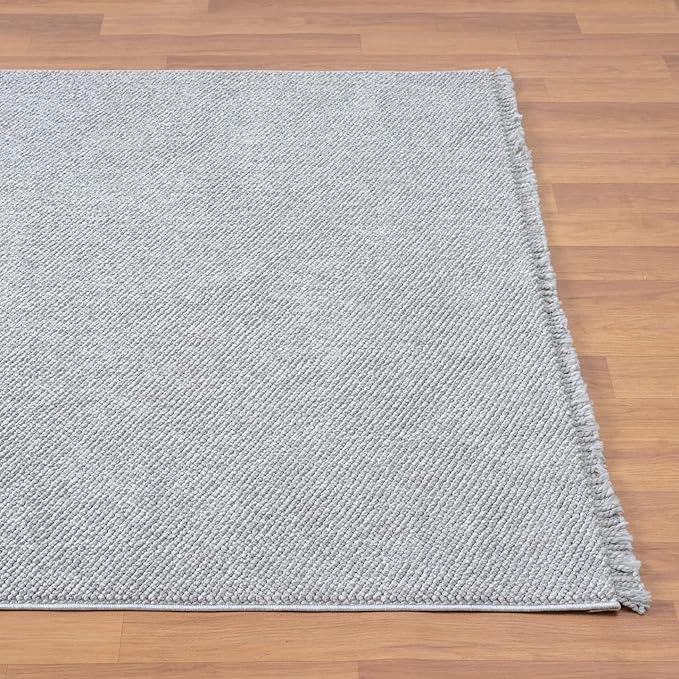 LUXE WEAVERS Solid Machine Woven Gray 6x9 Area Rug, Indoor Stain-Resistant Carpet