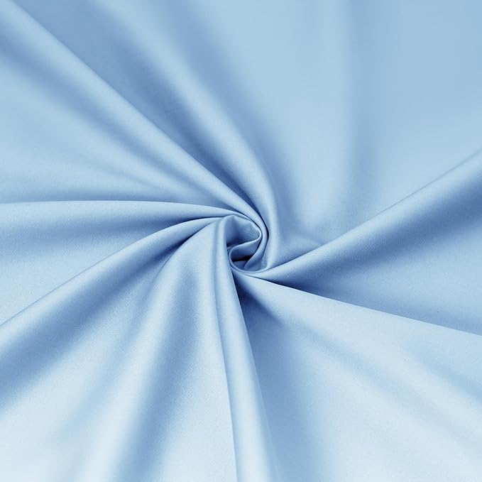 Sunflower Queen Fitted Sheet, 1-Piece Extra Deep Pocket Fitted Bottom Sheet 22", 100% Cotton Sateen Soft Breathable, Powder Blue