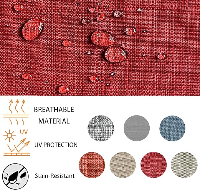 Goodgoods 24x24 inch Outdoor/Indoor Deep Seat Patio Cushions Set of 2 Resilient Foam Filling Water Repellent Stain-Resistant UV Resistant Weather Resistant Deep Seat Bottom Chili