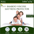 Four Seasons Essentials Full Size Waterproof Mattress Protector - Cooling Viscose derived from Bamboo Fitted Sheet Mattress Cover - Quilted Jacquard Pad Protects from Dust Allergens