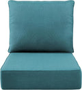 Luxury 6" Outdoor Cushions for Patio Furniture, 24x24x6" Thick Seat Cushion Set, Fade Resistant Couch Chair Replacement Cushions High Density Deep Wicker Chair Cushion with Removable Cover, Green