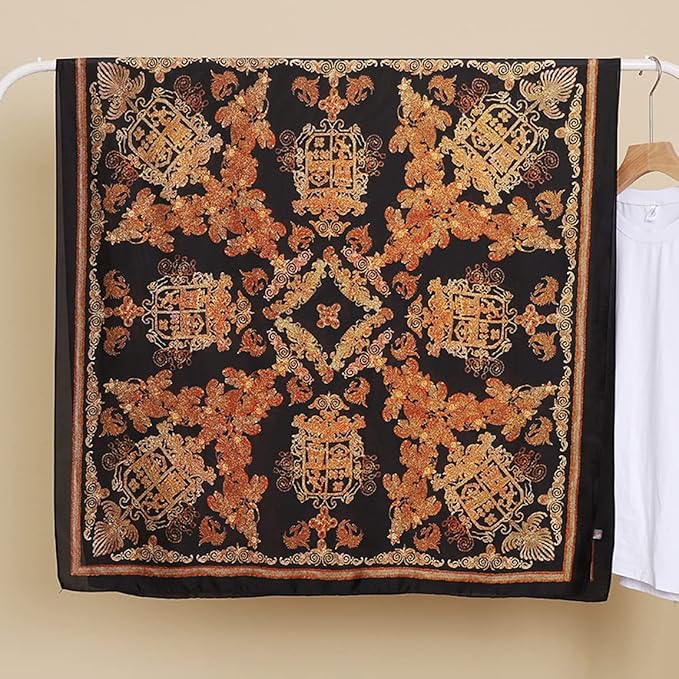 Fashion Scarves Scarf 100% Silk Feeling Scarf Silk Like Scarves Long Lightweight Sunscreen Shawls for Women