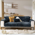 Faux Fur Decorative Throw Pillow Cover Plush Thick Bubble Pillow Covers Luxury Soft Cozy Accent Pillowcase for Spring Sofa Living Room Couch Bed (Dark Grey,18"x18")