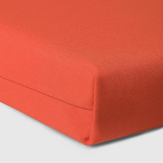 WestinTrends Solace Outdoor Patio Kitchen Dining Chair Square Seat Cushions Set of 4, 16 x 15, Orange