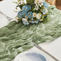 BALCONY & FALCON Sage Green Cheesecloth Table Runner 10FT 120 Inch Rustic & Boho Farmhouse Gauze Cheese Cloth Runners for Wedding Fall Thanksgiving Christmas Party Baby Shower Birthday Decor
