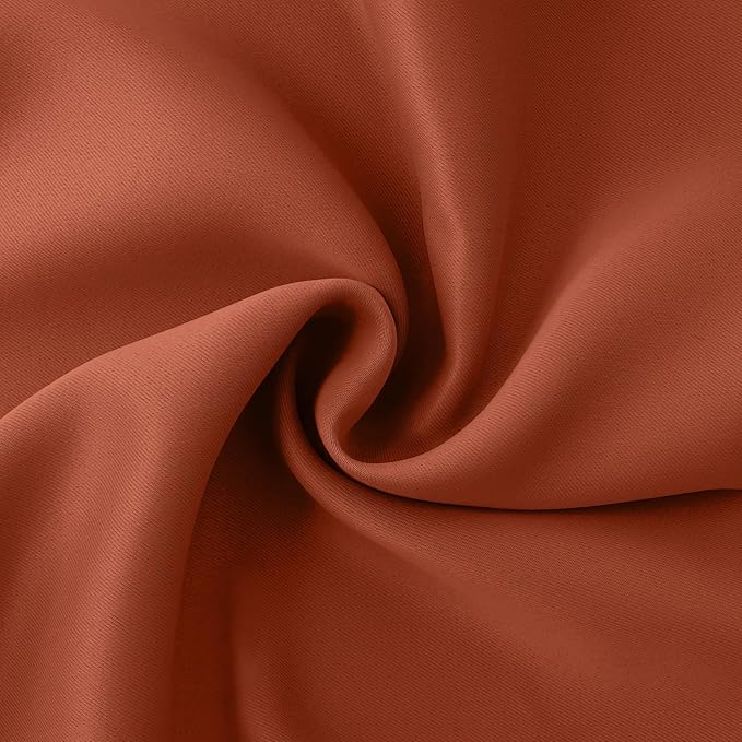 BGment Terracotta Blackout Curtains for Bedroom 54 Inch Length - Short Thermal Insulated Drapes with Rod Pocket Privacy Fall Decor for Living Room Window, 42 x 54 Inch, 2 Panels