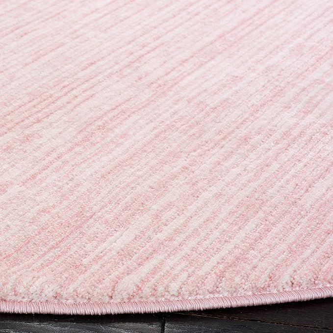 SAFAVIEH Vision Collection Area Rug - 8' Round, Pink, Modern Ombre Design, Non-Shedding & Easy to Clean, Ideal for Living Room, Bedroom, Dining Space (VSN606U)