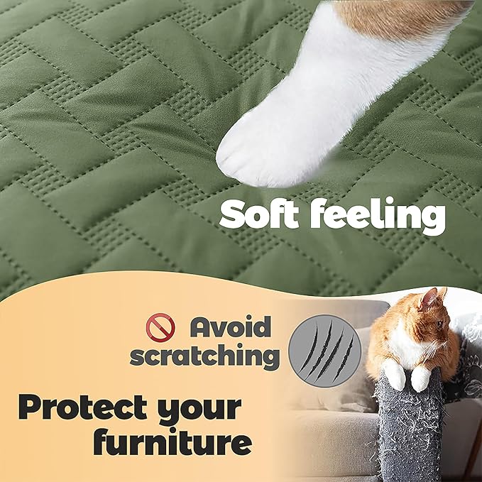 gogobunny 100% Double Sided Waterproof Dog Blanket Soft Pet Bed Cover Reversible Protect Furniture Couch Sofa Car for Puppy Cat Kids (Dark Green/Light Green, 40x50 Inch (Pack of 1))