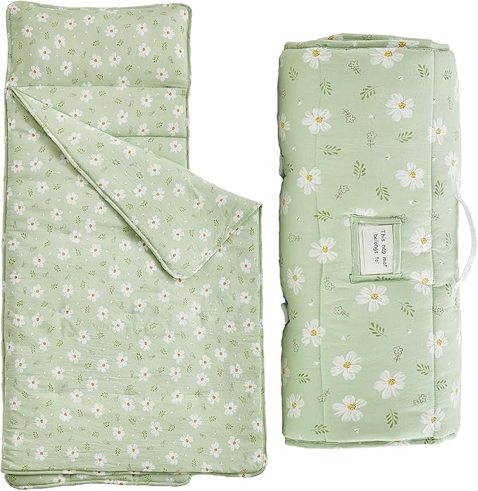Toddler Nap Mat with Removable Pillow,Ultra Soft Slumber Bags for Girls,Kids Sleeping Bags with Roll Up Design, Perfect for Preschool,Daycare,Kindergarten