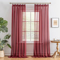 MAIHER 120 Inches Long Pinch Pleat Sheer Curtains for Living Room Ceiling to Floor Light Filtering Pleated Drapes with Adjustable Hooks Soft Touch 10ft Curtains, Burgundy, 42" W x 120" L, 2 Panels