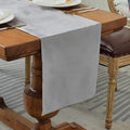 BALCONY & FALCON Velvet Table Runner 14"x95" Silver Gray Luxury Machine Washable Farmhouse Vintage Runner for Table Dining, Party, Wedding, Birthday, Easter, Thanksgiving & Christmas & Home Décor