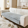 Faux Fur Couch Cover Fuzzy Soft Plush Thick Bubble Sofa Cover Luxury Sectional Couch Covers Luxury Anti-Slip Sofa Slipcover Washable Furniture Protector (Light Grey,36"x47")